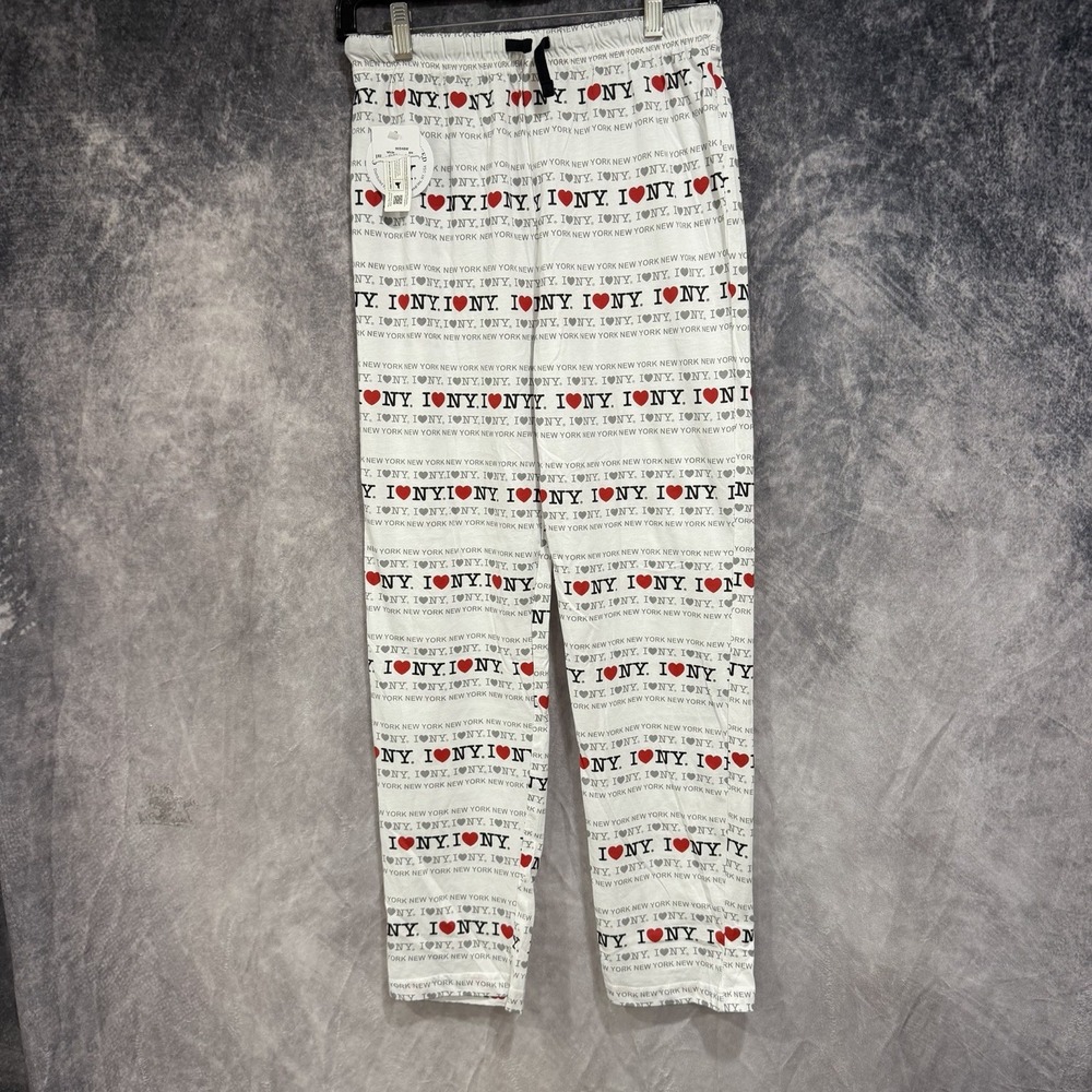 Love NY Women's Lounge Pajama Pants Small White Red Black